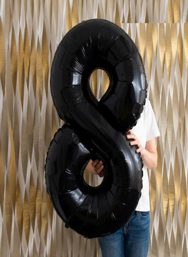 Atpata Funky 8 Number Black Foil Balloon 40 inch Size Birthday Decoration Items | Happy Birthday Decoration Kit | 8th Year Birthday Party Anniversary Wedding Decorations - Image 1
